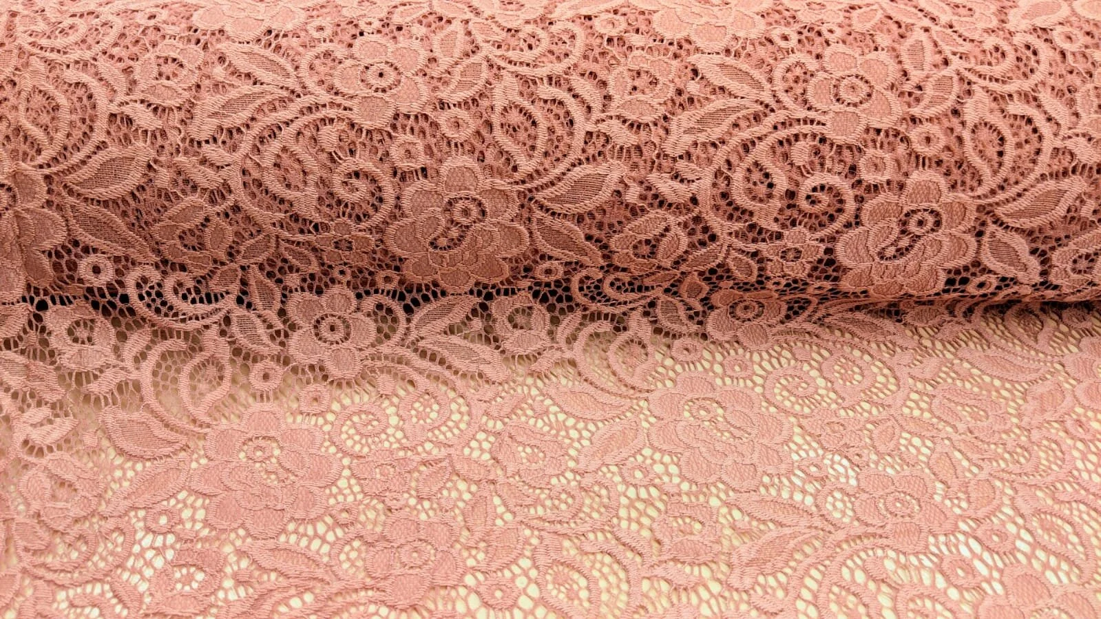 Peach stretch discount lace fabric